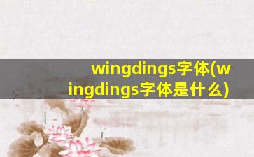 wingdings字体(wingdings字体是什么)